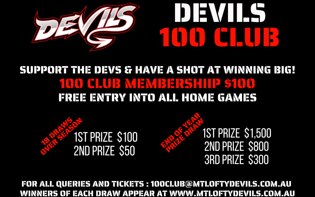 2023 100 CLUB MEMBERSHIPS NOW DUE |