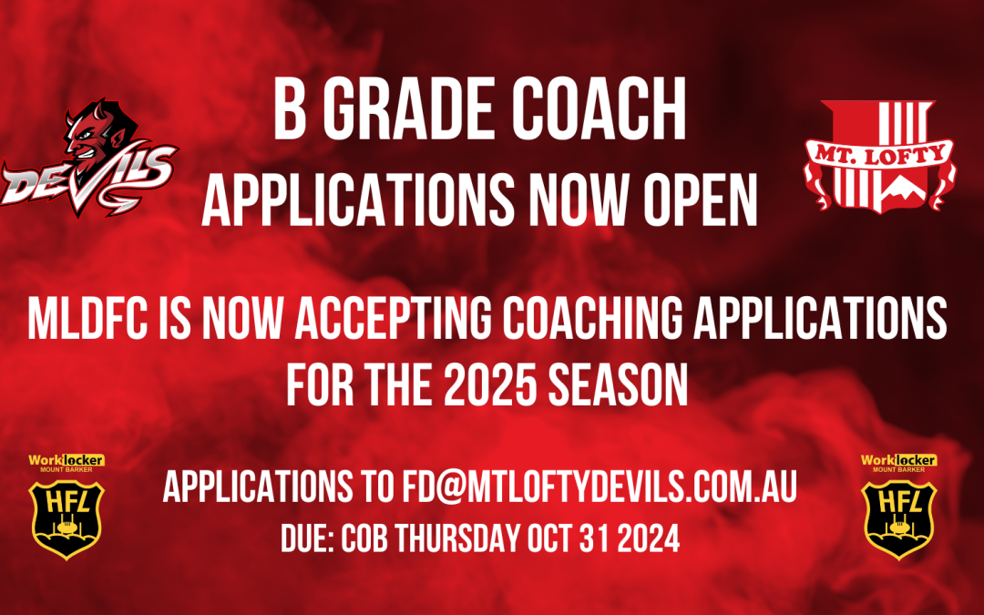 MENS B GRADE COACH APPLICATIONS | NOW OPEN