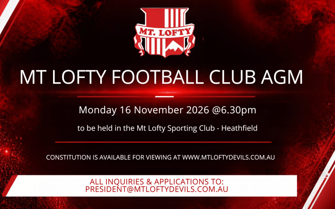 Mt Lofty Football Club AGM